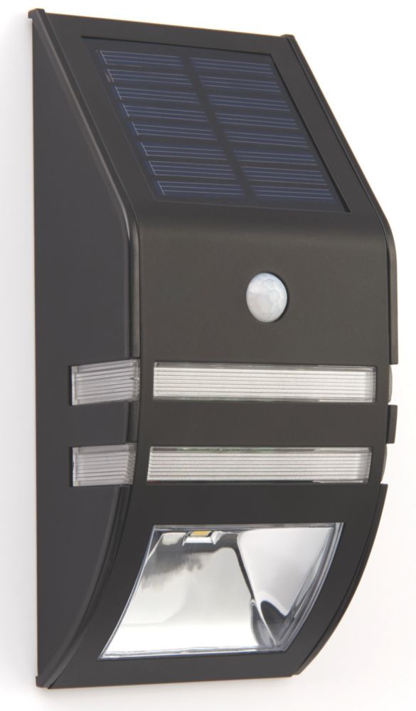 LAP Solar Solar LED Bulkhead Matt Black LED Wall Lights Screwfix.com